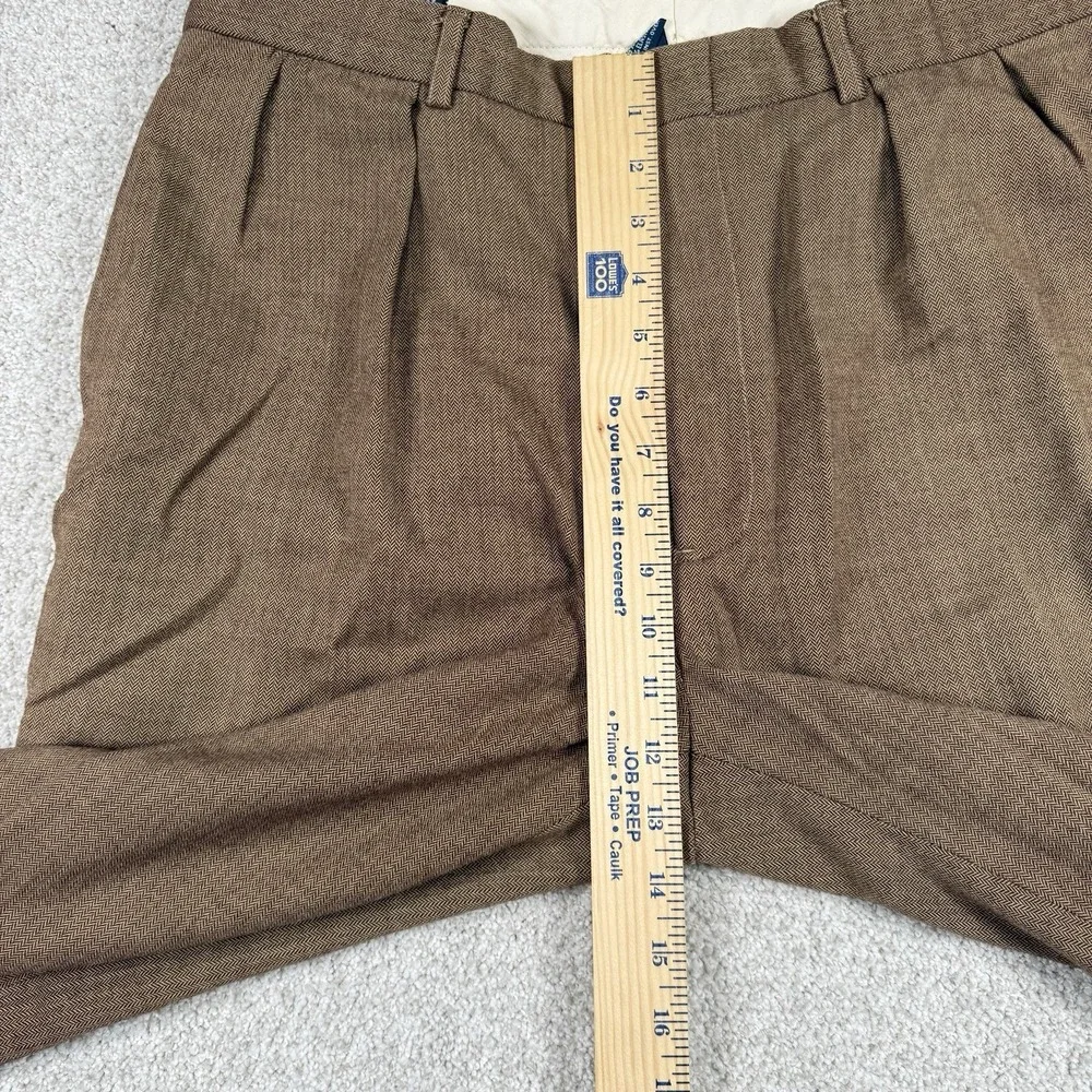 Vintage Polo Ralph Lauren Pleated Pants‎ 34x28 Herringbone Beige Tan
